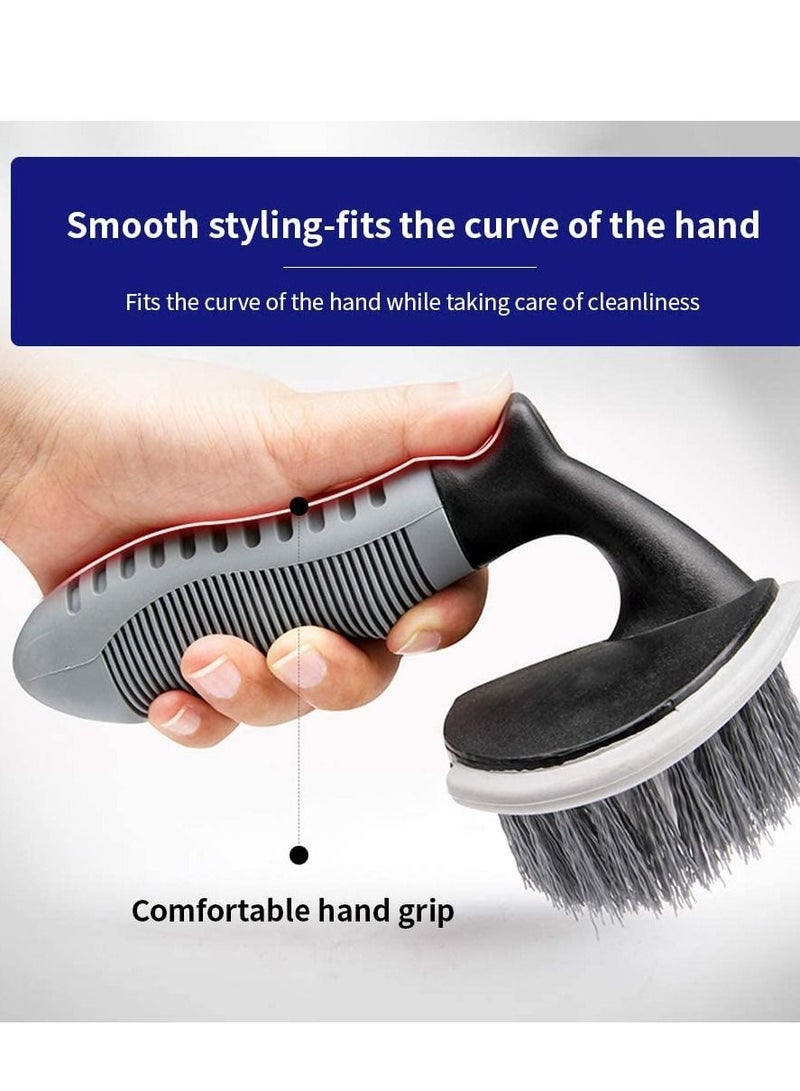 SYOSI Steel and Alloy Wheel Cleaning Brush, Rim Cleaner, Tire Auto Truck Motorcycle Bike Wheel Brush Washing Hub Cleaning Tool for Your Car, Motorcycle,Bicycle, Truck, Home, Kitchen, Office (2 Pcs) - Image 3