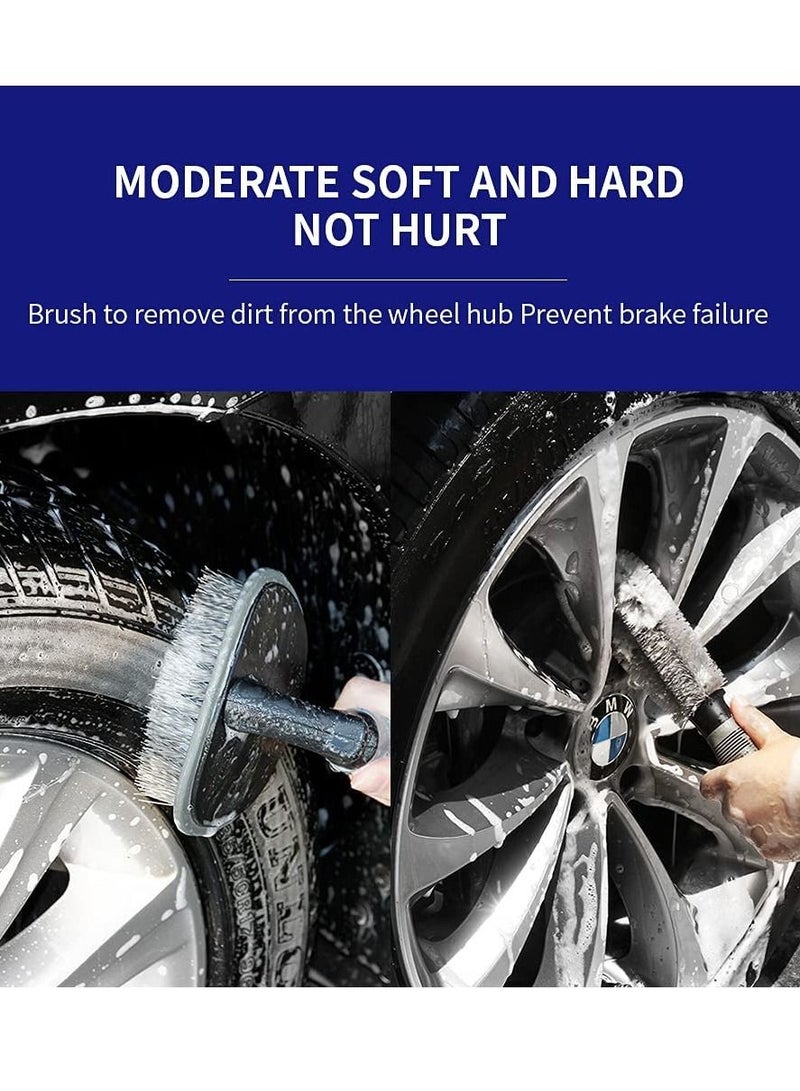 SYOSI Steel and Alloy Wheel Cleaning Brush, Rim Cleaner, Tire Auto Truck Motorcycle Bike Wheel Brush Washing Hub Cleaning Tool for Your Car, Motorcycle,Bicycle, Truck, Home, Kitchen, Office (2 Pcs) - Image 5