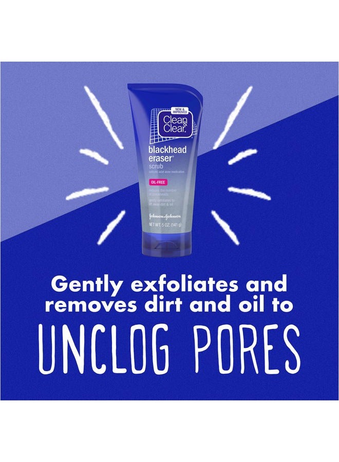 Clean & Clear مقشر الوجه خالي من الزيت لإزالة الرؤوس السوداء مع 2% حمض الساليسيليك لعلاج حب الشباب، مقشر يومي للوجه للعناية بالبشرة المعرضة لحب الشباب، 5 أونصات، عبوتين - Image 3