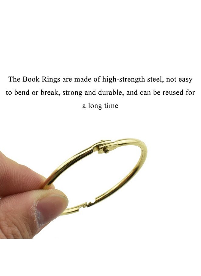 HAHIYO - Metal Binder Rings 2 Inch Book Rings Key Rings Bulk Big Large Key Ring Binder Ring Metal Rings For Index Cards Loose Leaf Binder Rings Index Card Ring Paper Rings For Paper(Gold,18Pcs) - Image 1