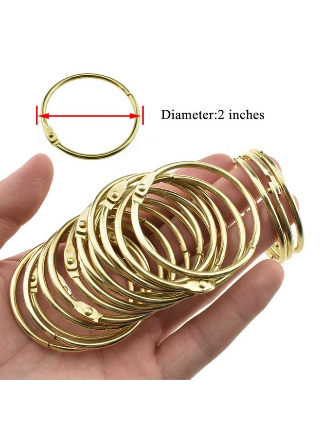 HAHIYO - Metal Binder Rings 2 Inch Book Rings Key Rings Bulk Big Large Key Ring Binder Ring Metal Rings For Index Cards Loose Leaf Binder Rings Index Card Ring Paper Rings For Paper(Gold,18Pcs) - Image 1