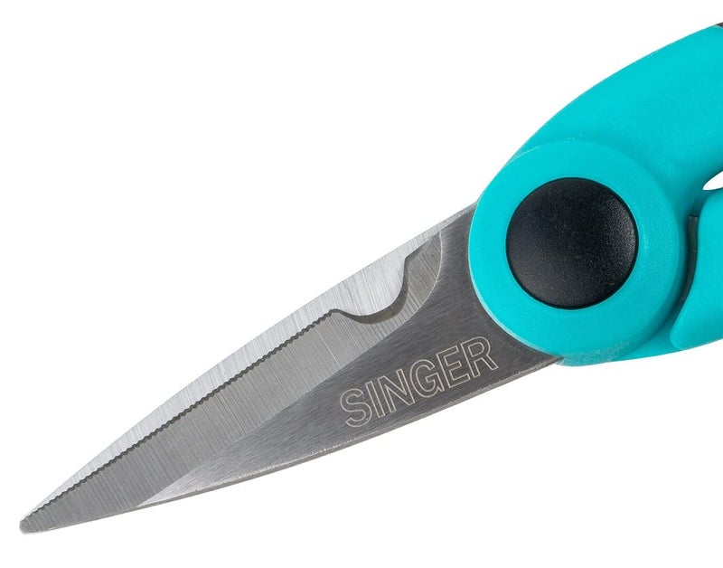 SINGER 00558 5-1/2-Inch ProSeries Heavy Duty Scissors with Power Notch, Teal - Image 4