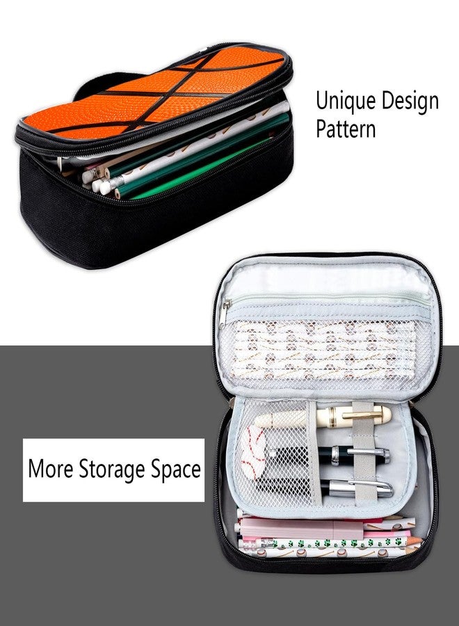 ROVOZAR Basketball Pen Holder Large Capacity Pen Bag With Compartment Zipper Pouch For Women Men - Image 4