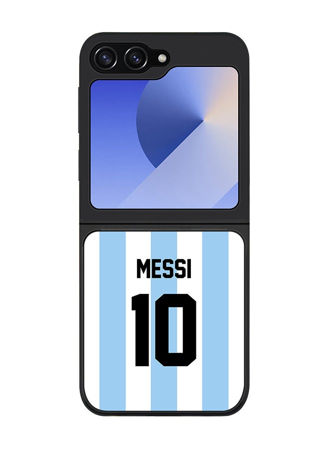 Stylizedd Rugged Black edge case for Samsung Galaxy Z Flip7 FE, Slim fit Case Flexible TPU Gel Thin Cover - Football Team - Argentina, Player Name - Messi - Image 1