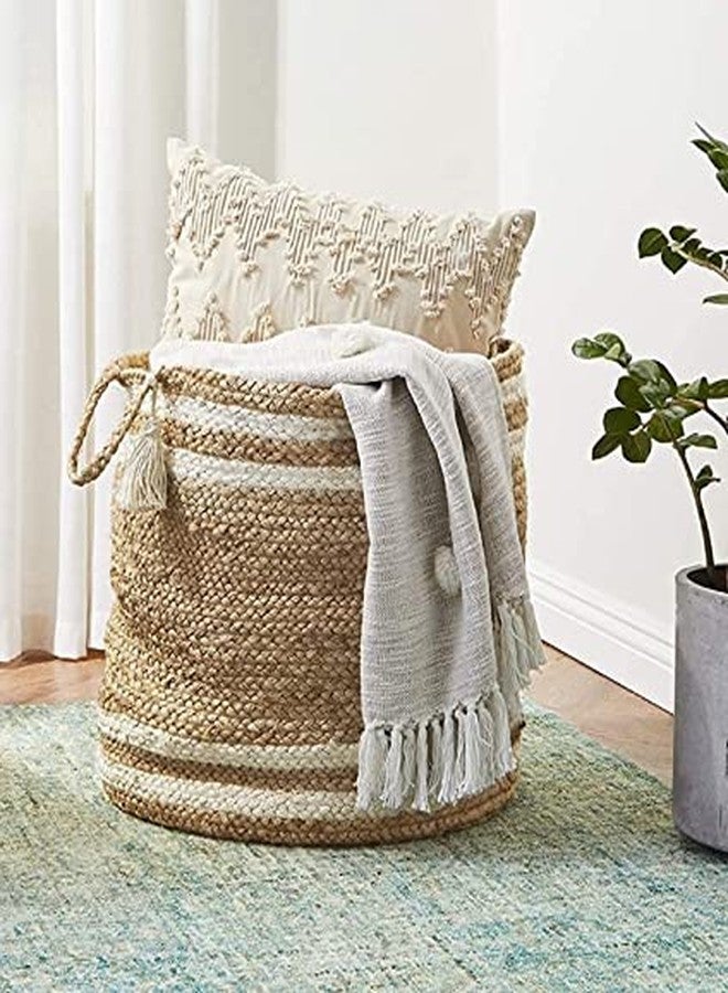 NEWWAYSS Bhuvan handloom Jute Planter Pots/Storage Basket with handle, Multi-Purpose use for Bathroom Living Room (10x12 Inches) - Image 3