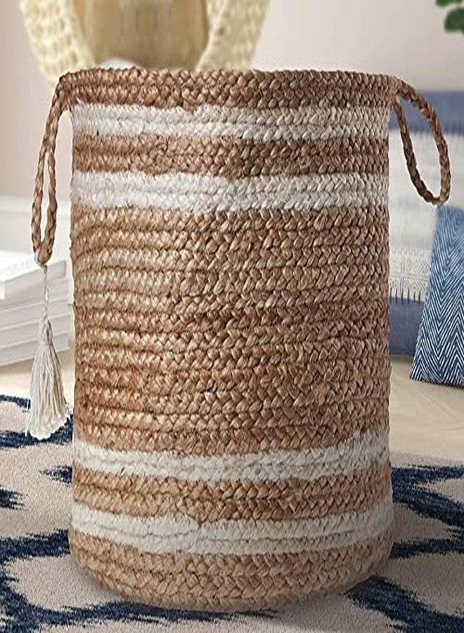 NEWWAYSS Bhuvan handloom Jute Planter Pots/Storage Basket with handle, Multi-Purpose use for Bathroom Living Room (10x12 Inches) - Image 4