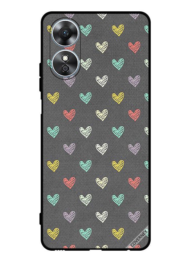 Covernex Protective Case Cover For Oppo A17 Small Hearts Pattern - Image 1