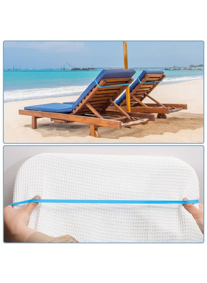 Prudiut - 10 Pcs Towel Bands Silicone Rubber Bands, Books Outdoor Gear Packing Chair Bands Beach Towel Clips, Stretchable Towel Bands For Beach Chairs Cruise Essentials (0.4×12Inch) - Image 1