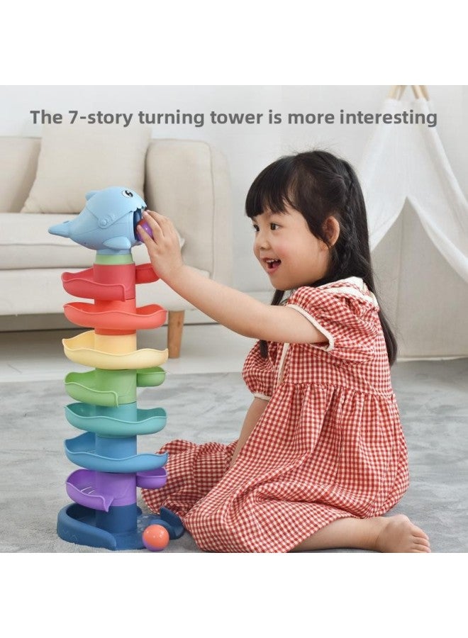 Special For Track Transfer Puzzle Early Education Rolling Ball Sliding Ball Tower Jengle Children's Toys Wholesale-Color:9 Layers 21 Pieces With Sound And Light Music  - Image 2