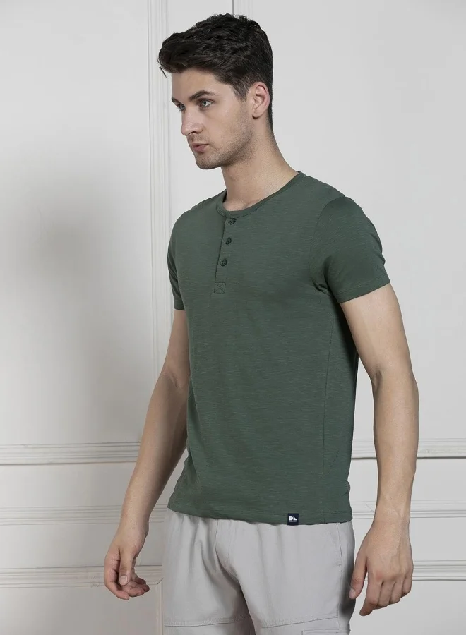 Dennis Lingo Regular Fit Green Cotton T-Shirt – Stylish and Comfortable