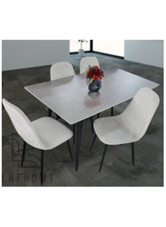 LHFHOMT LHFHOMT - 5-Pieces Dining Sets, 1 Piece Rectangular Table With 1+4 Seater Modern Furniture for Home, Dining Room, Cafeteria  - Image 1