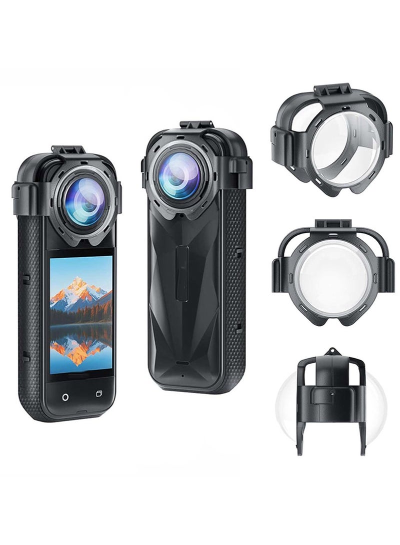 Lens Guard Cover Protector for Insta360 X5, Optical Glass Lens Cap Snap-on Protective Mirror Anti-Fog Anti-Scratch Lens Case Cover Frame for Insta 360 X5 Action Camera  - Image 1