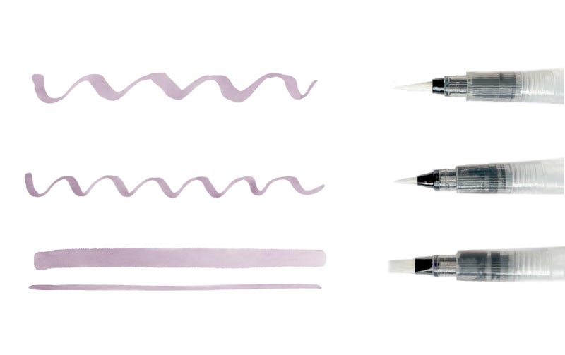 Zebra Pen Water Brush Pens, Set of 3, Watercolor Pens Set, 3 Flexible Nylon Brush Tip, Sizes: Large, Small, and Flat, Refillable Water Brush Pen, Ideal Watercolor Tool (79323) - Image 2