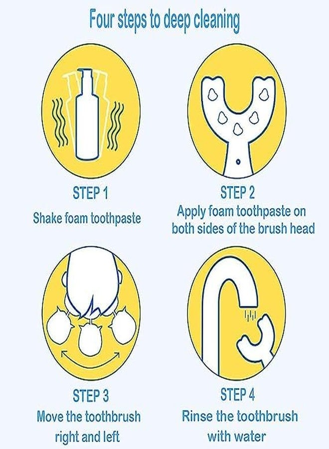 STAGER Baby Toothbrush with U Shaped Silicone Brush Head for 360 Degree Cleaning Suitable For 2-6 Years, Manual, Heart Design, Whole Mouth Cleaning Tool For Kids - Multicolor (Pack Of 2). - Image 4