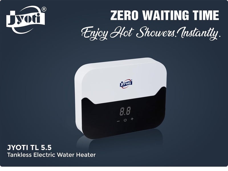 JYOTI Jyoti TL 55 kW Tankless Instant Water Heater 5500 Watt Instant Geyser Continuous Hot Water for Shower Tankless Heat Exchanger Technology Touch Control Thermostat 6 Bar High Pressure Rating  - Image 4