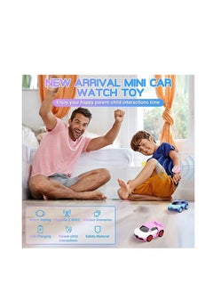 Furtey Mini Remote Control Car, 2.4 GHz Cute Wrist Racing Car Watch with USB Charging, Cartoon Detachable Small Remote Control Car with Watch Control, Birthday Gift for Boys and Girls. (Blue)  - Image 5