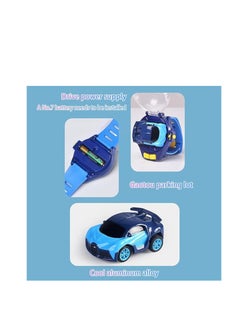 Furtey Mini Remote Control Car, 2.4 GHz Cute Wrist Racing Car Watch with USB Charging, Cartoon Detachable Small Remote Control Car with Watch Control, Birthday Gift for Boys and Girls. (Blue)  - Image 4