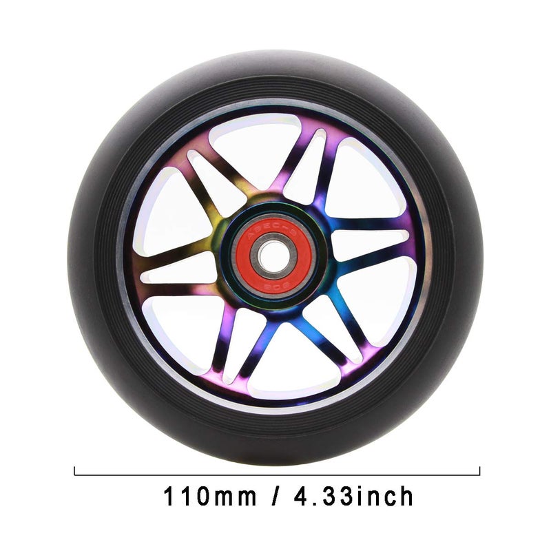 Z-FIRST 2Pcs 110mm Pro Scooter Wheels with ABEC 9 Bearings Fit for MGP/Razor/Lucky Envy/Vokul Pro Scooters Replacement Wheels - Image 2