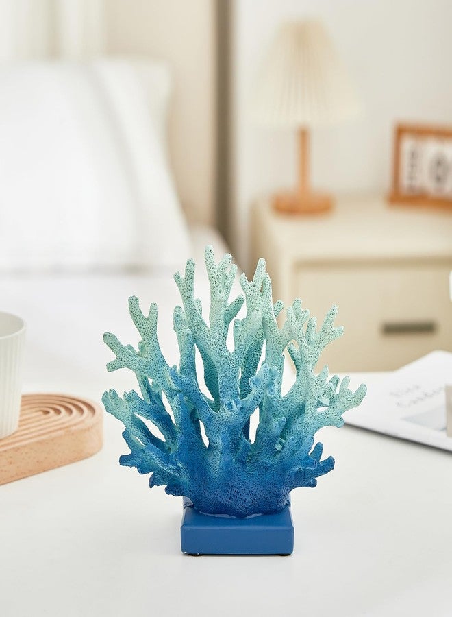 Ottalent Artificial Blue Coral Reef, Nautical Decorations for Home Decor, Marine Style Decoration, Ocean Themed Cabinet Shelf Tabletop Decor - Image 4
