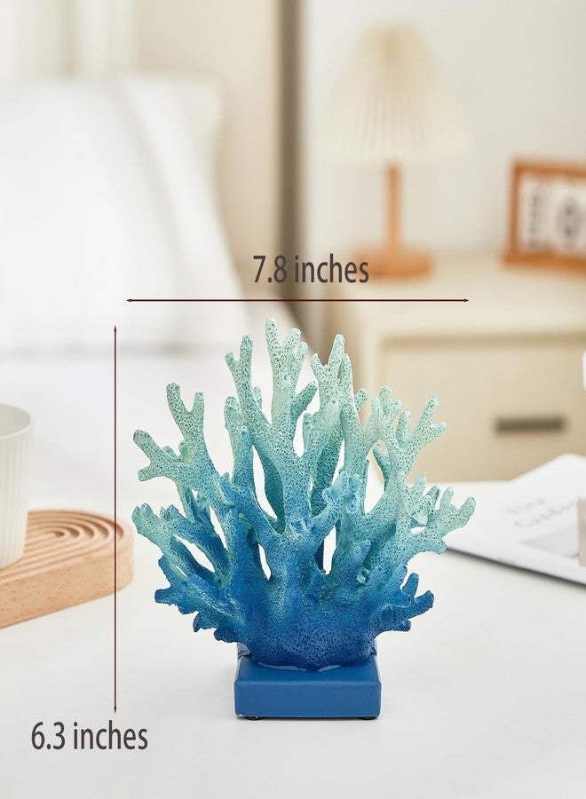 Ottalent Artificial Blue Coral Reef, Nautical Decorations for Home Decor, Marine Style Decoration, Ocean Themed Cabinet Shelf Tabletop Decor - Image 2