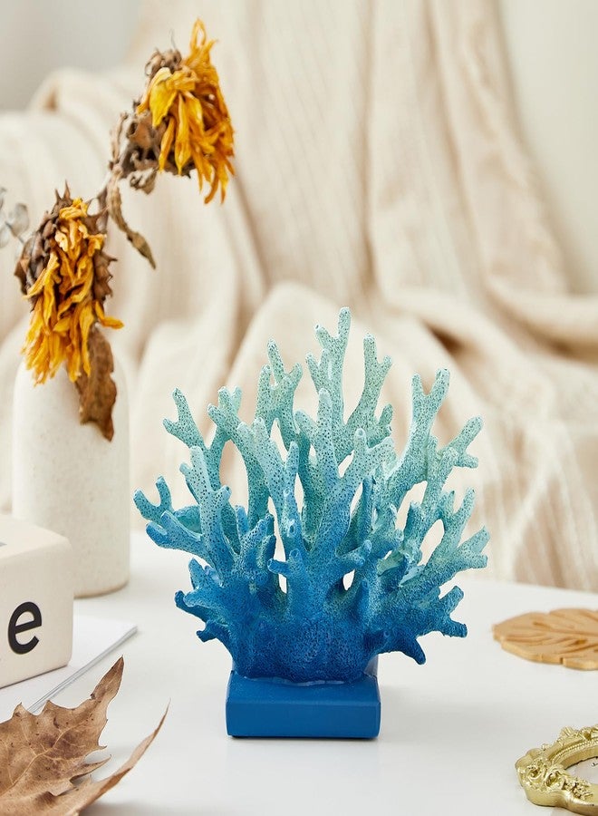 Ottalent Artificial Blue Coral Reef, Nautical Decorations for Home Decor, Marine Style Decoration, Ocean Themed Cabinet Shelf Tabletop Decor - Image 3