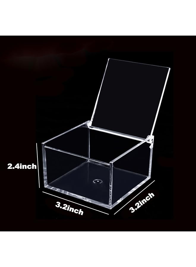إيروريكس صندوق تخزين أكريليك مع أغطية مفصلية مكون من قطعتين متعدد الأغراض، صندوق شفاف قابل للتكديس، منظم تخزين مكعب للمكتب وحفلات الزفاف وأعياد الميلاد والمجوهرات والكعك والحلوى 80X80X60 مم - Image 2