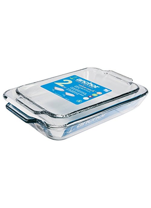 Anchor Hocking Anchor Hocking Glass Baking Dishes for Oven 2 Piece Set 2 Qt  3 Qt Glass Casserole Dishes 
