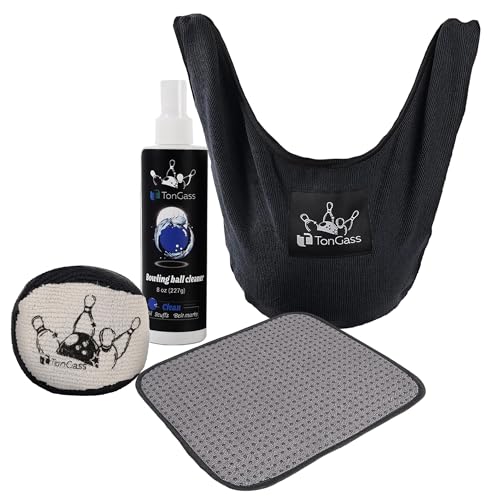 TonGass Bowling Basics Accessories Kit, Microfiber Bowling Ball Seesaw Towel, Bowlings Cleaner Spray Kit, Microfiber Ultra Dry Bowlings Grip Balls - Image 1