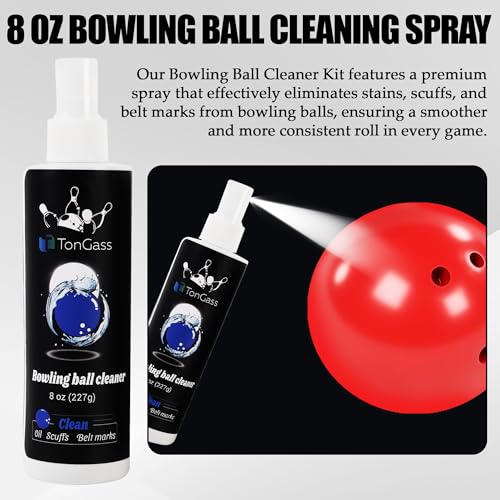 TonGass Bowling Basics Accessories Kit, Microfiber Bowling Ball Seesaw Towel, Bowlings Cleaner Spray Kit, Microfiber Ultra Dry Bowlings Grip Balls - Image 4
