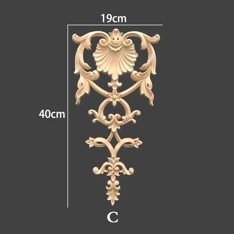 Classic Wood Carving Flower Patch Decorative Cabinet Door Solid Wood Color 18 - Image 2