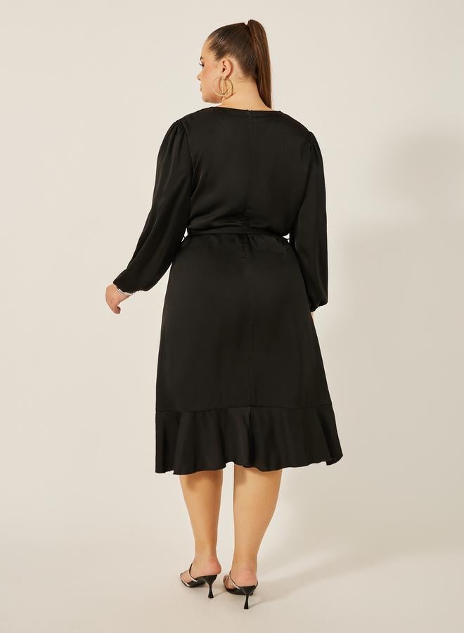 Styli Ruffled Faux-Wrap Dress - Image 5