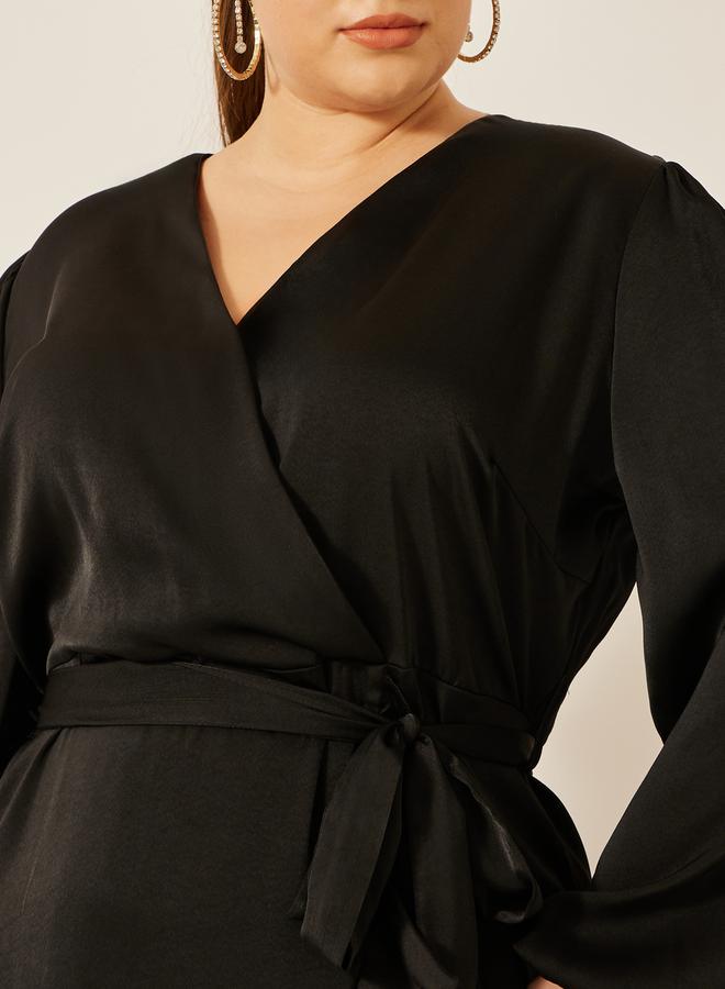 Styli Ruffled Faux-Wrap Dress - Image 4