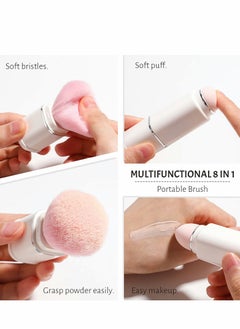 KASTWAVE Makeup Brush, 8 in 1 Travel Small Brush Portable Lip Eyeshadow Beauty Sponge, Concealer Brushes, Foundation Blending Powder Brushes Retractable Sets, White  - Image 5