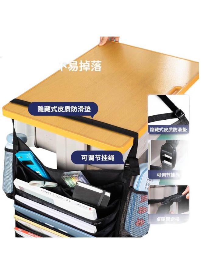 Deli 16-Compartment Desk Organizer, 11-Layer Upgraded Cross-Storage Desk Hanging Bag, Student Book Storage Solution, Thickened Version, Black - Image 2