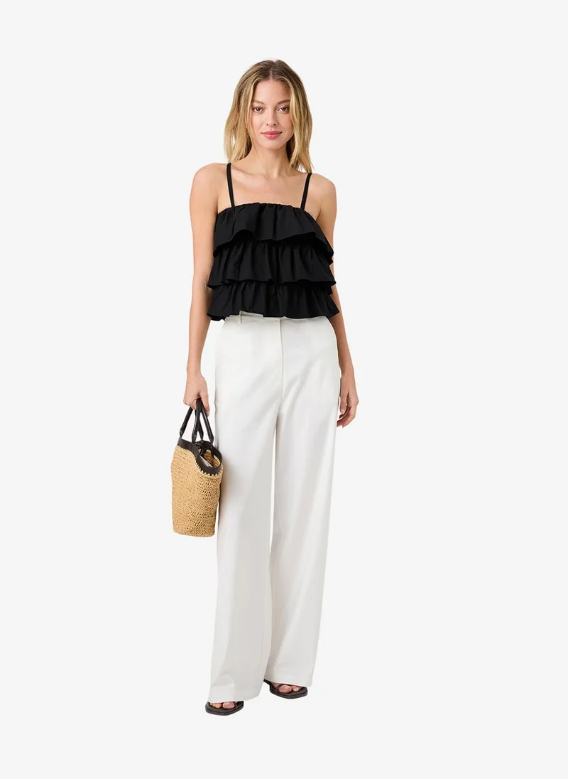 French Connection Black Women's Black Aimee Cotton Strapless Top for Women | Best Price UAE