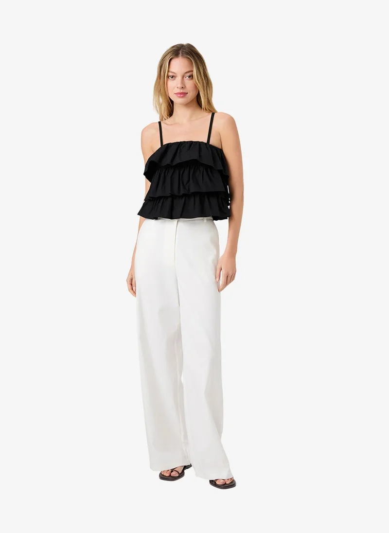 French Connection Black Women's Black Aimee Cotton Strapless Top for Women | Best Price UAE
