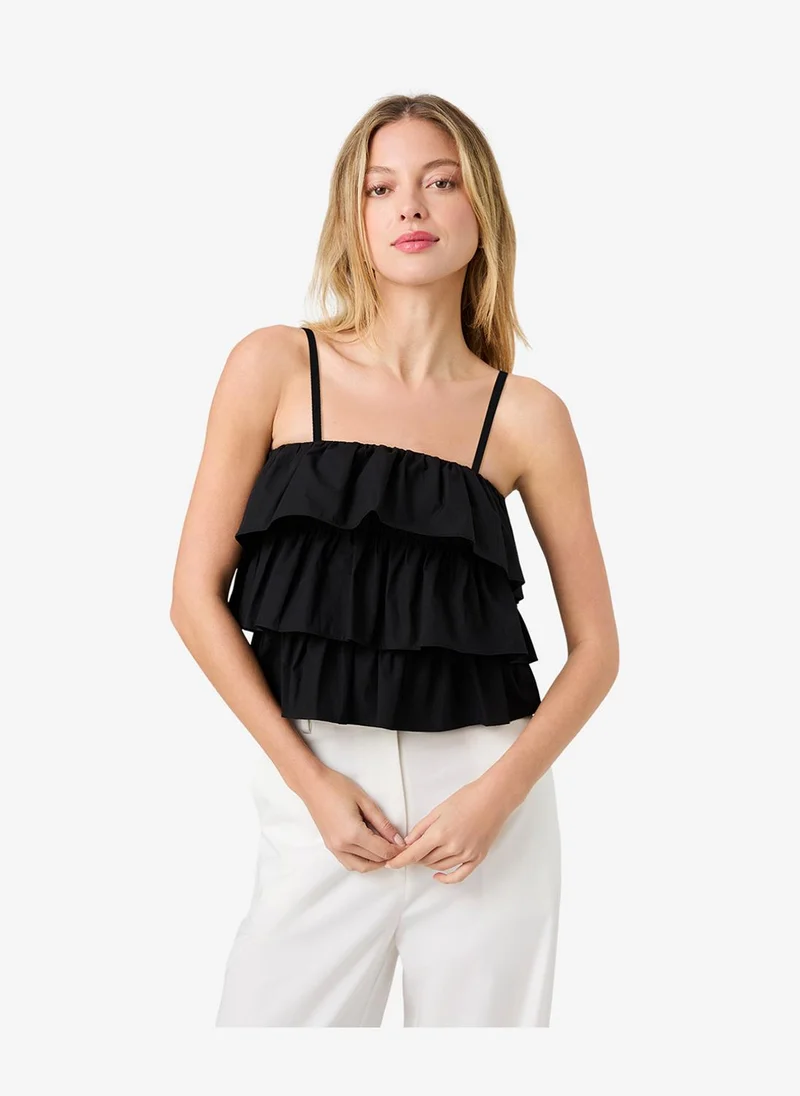 Women's Black Aimee Cotton Strapless Top
