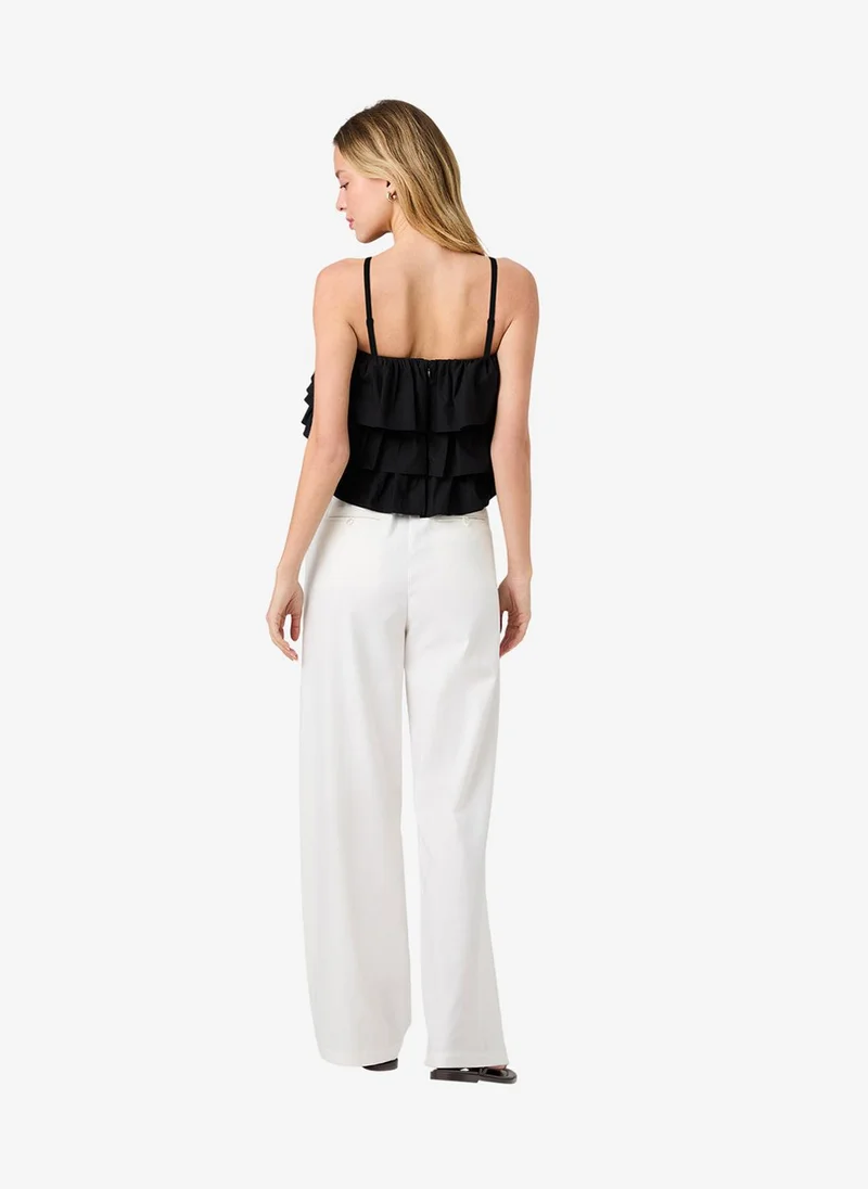 French Connection Black Women's Black Aimee Cotton Strapless Top for Women | Best Price UAE