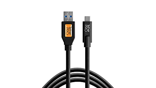 Tether Tools TetherPro USB 30 USBC Cable for Fast Transfer and Connection Between Camera and Computer NonReflective Black 15 Feet 46 m - Image 1
