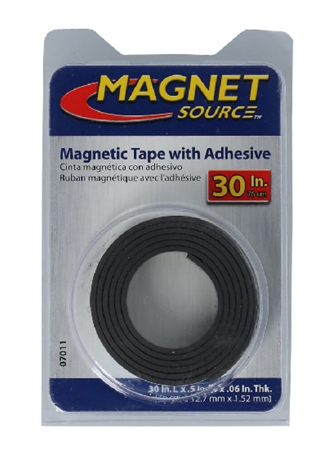 Master Magnetics High Performance Magnetic Tape with Adhesive Black 0.5 x 30 Inch 7011  - Image 1