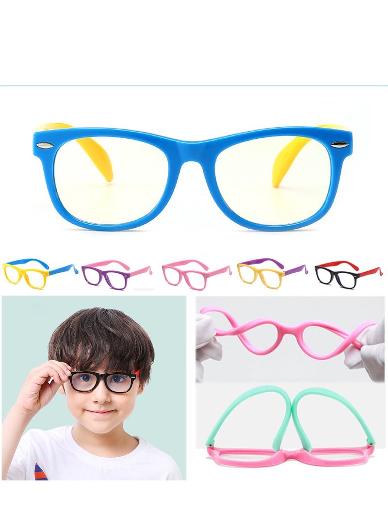 GUDOO Blue Light Glasses for Kids Computer TV Phone Children Gaming Eyewear Silicone Flexible Eyeglasses for Boys Girls Age 3-12 Anti blue light and Headache  - Image 1