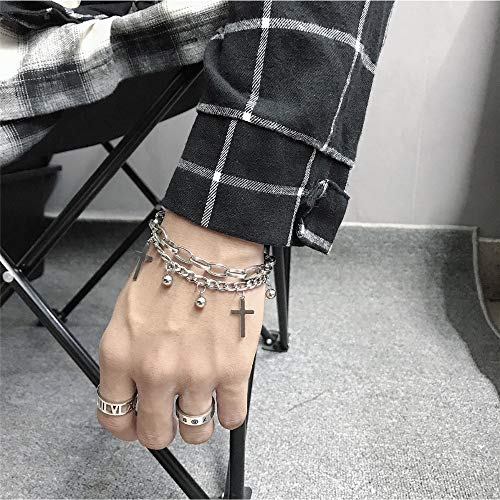 YERTTER Punk Gothic Cross Bangle Bead Bracelet Female Hand Jewelry for Women Bracelets Jewelry Gift for Women - Image 5