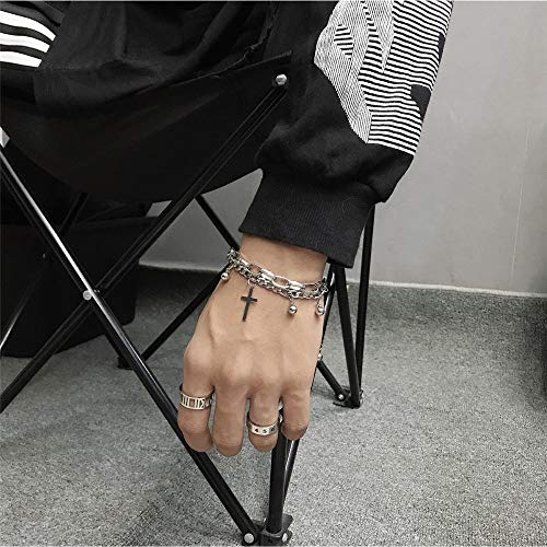 YERTTER Punk Gothic Cross Bangle Bead Bracelet Female Hand Jewelry for Women Bracelets Jewelry Gift for Women - Image 1
