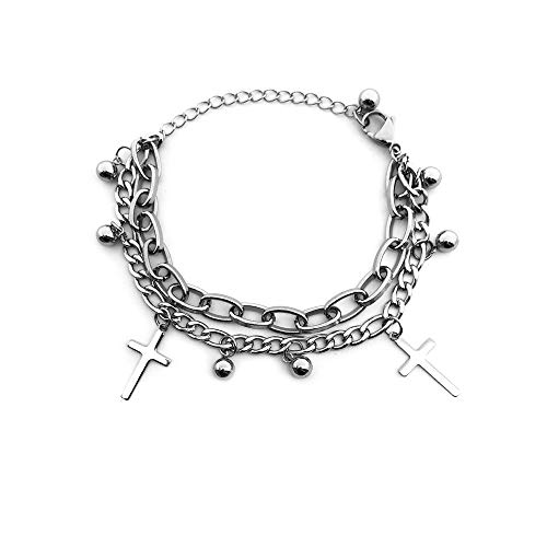 YERTTER Punk Gothic Cross Bangle Bead Bracelet Female Hand Jewelry for Women Bracelets Jewelry Gift for Women - Image 3