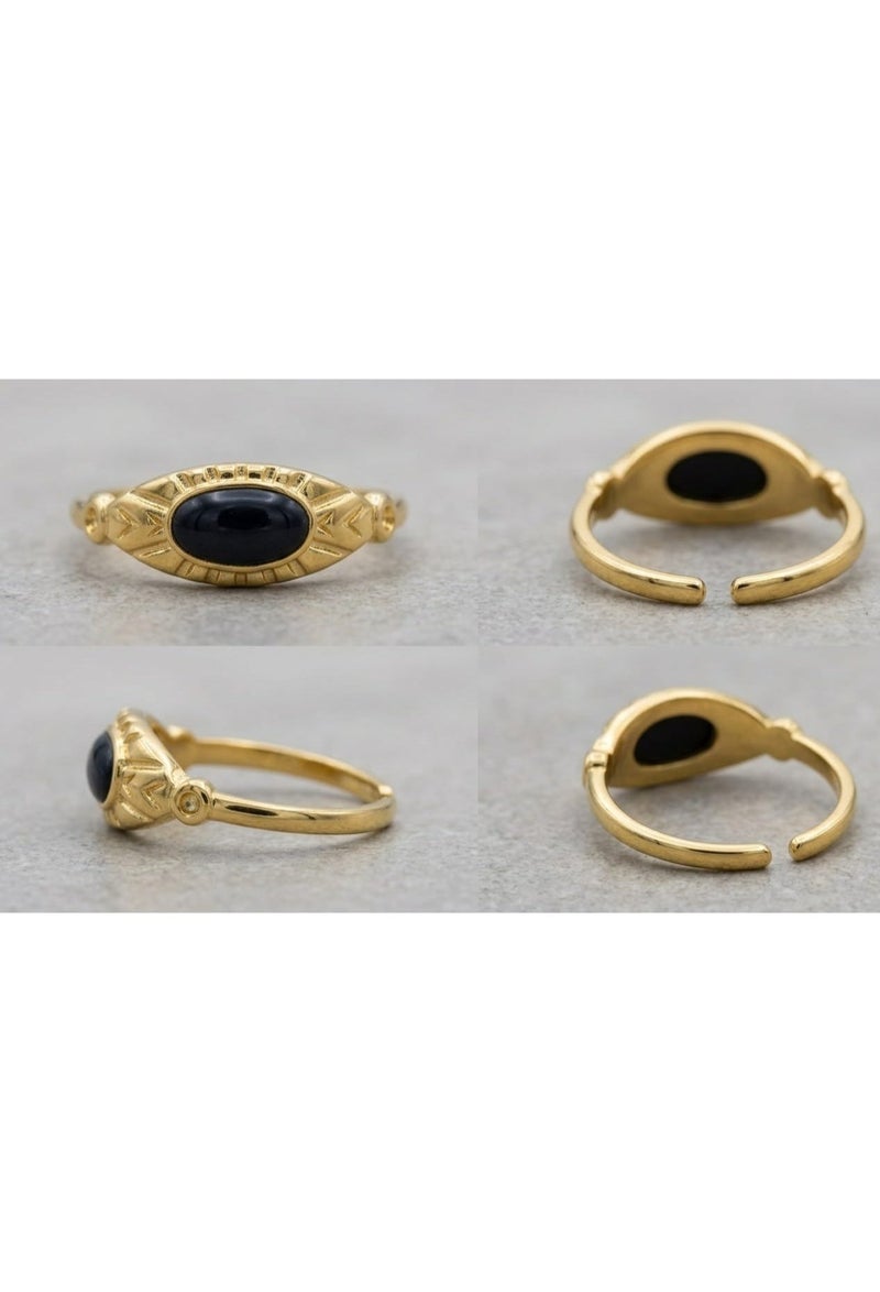 Women's stainless steel Ring, golden, distinctive in its design, elegant, of high quality - Image 1