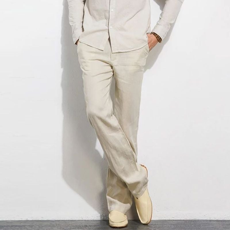 Linen Pants Men'S Loose Cotton And Linen Men'S Casual Pants Men'S Straight Linen Men'S Pants Summer Pants Linen Men'S Trousers - Image 2