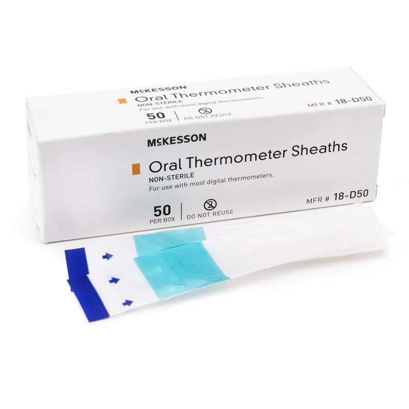 McKesson Oral Thermometer Sheaths, Disposable Probe Cover for Digital Thermometer, 50 Count - Image 1