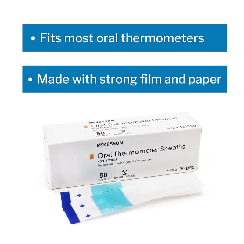 McKesson Oral Thermometer Sheaths, Disposable Probe Cover for Digital Thermometer, 50 Count - Image 3