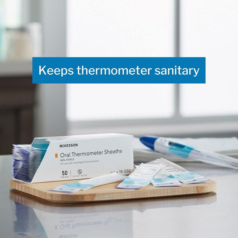 McKesson Oral Thermometer Sheaths, Disposable Probe Cover for Digital Thermometer, 50 Count - Image 2
