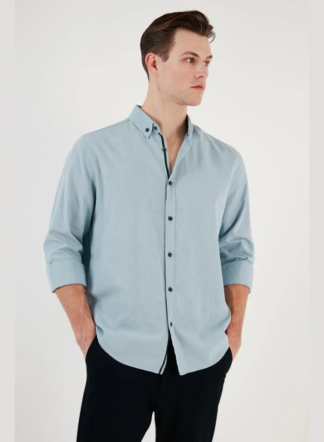 Buratti  Buratti Cotton Regular Fit Button-down Collar Shirt Men's SHIRT CF20S111871 for Men | Best Price UAE